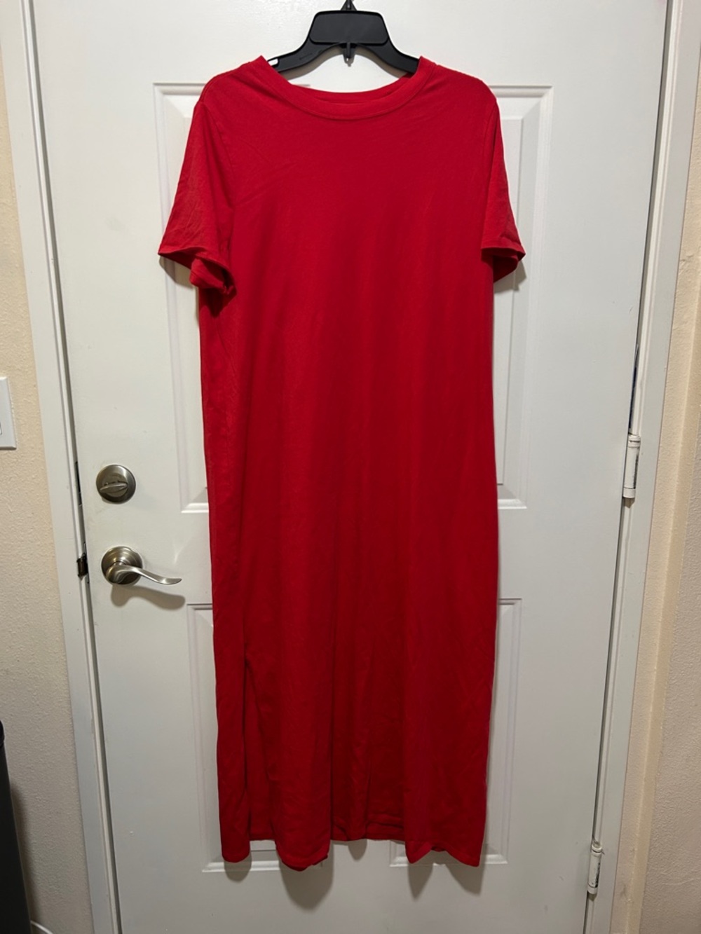 Old Navy Red Short-Sleeve Maxi Dress